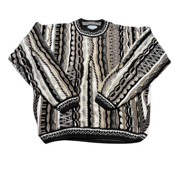 🖤🤍 Vintage Country Club of the Rockies 3D Knit Coogi Style Sweater M 🧥 - Picture 1 of 4